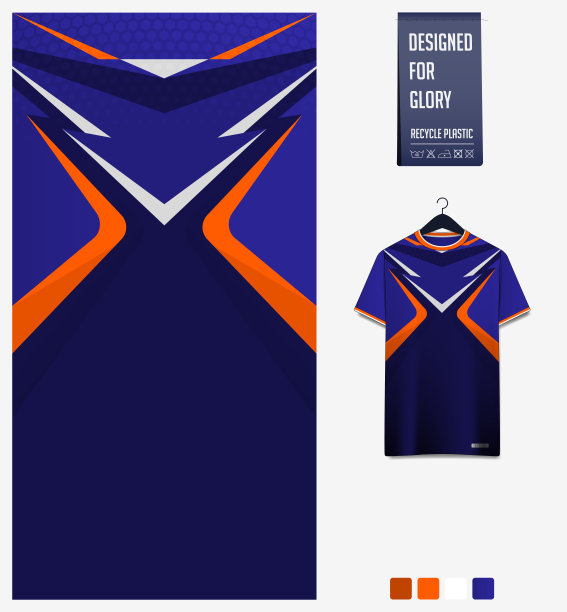 足球运动衫图案设计。足球装备、足球装备或运动服的蓝色背景上的抽象图案。t恤模型模板。结构模式。抽象的背景。图片下载