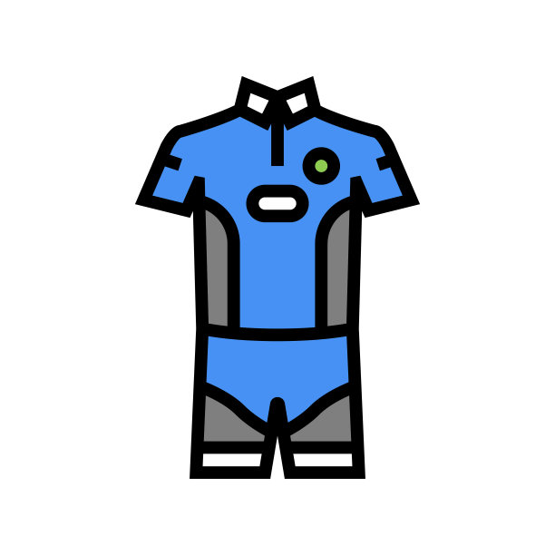 男人网球服装颜色图标矢量插图图片下载