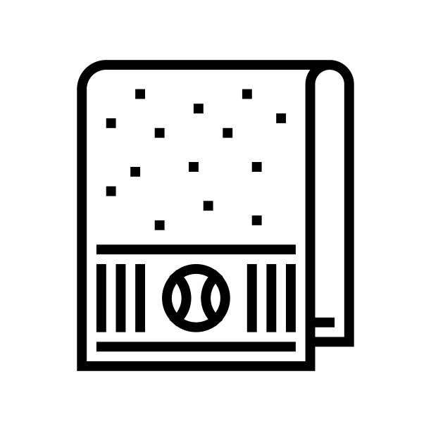 毛巾网球运动员线图标矢量插图图片下载