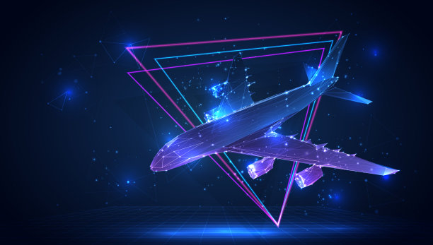 向量3d从三角形多边形在蓝色背景图片下载