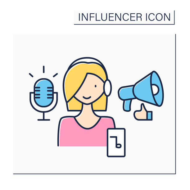 播客影响者颜色图标图片下载