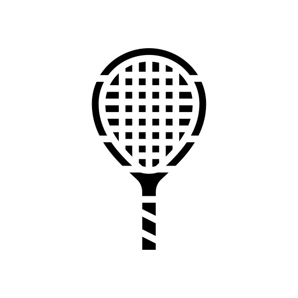 少年网球拍符号图标矢量插图图片下载