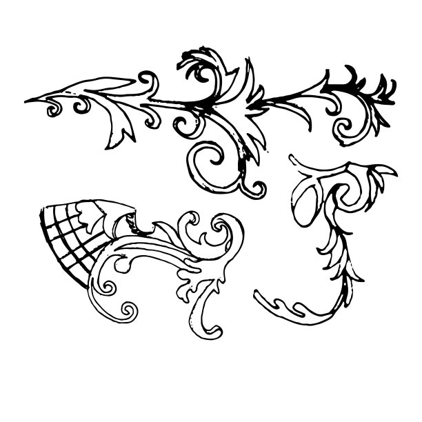 一件巴洛克式装饰品的固定草图图片下载