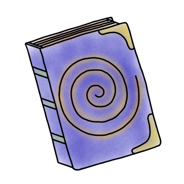 手绘万圣节图标与纹理咒语书插图图片下载