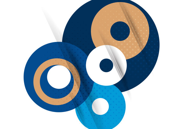 几何现代背景，抽象图案的环，磁盘。模板为您的设计。向量图片下载