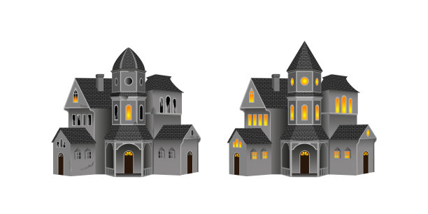 孤立的老房子。万圣节鬼屋图片下载