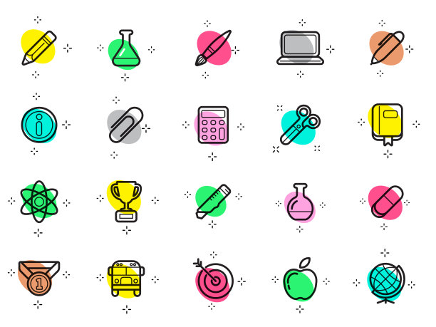 向量教育图标插图集可以作为图标在优质图片下载