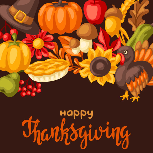 感恩节快乐背景。用节日物品来设计。图片下载