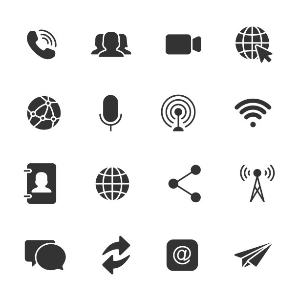 通信图标的向量集。图片下载