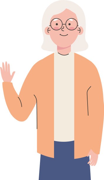 老妇人挥手图片下载