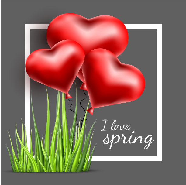 现实的草和气球的渐变网格工具图片下载