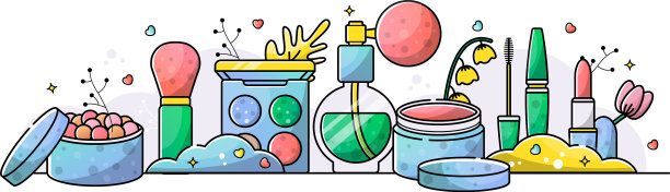 一套美丽的化妆睫毛膏配件图片下载