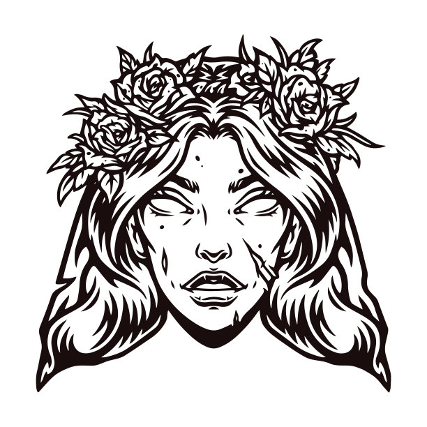 复古概念死新娘头图片下载