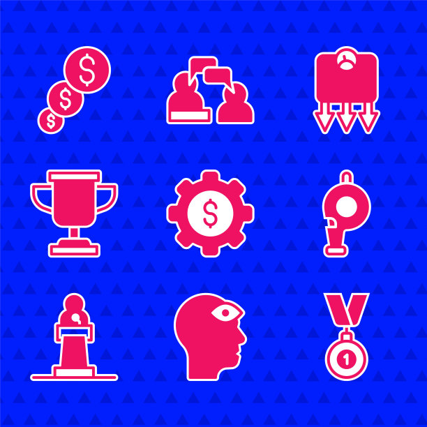 Set Gear with dollar, Man third eye, Medal, Whistle, Speaker, Award cup, Weight loss and Financial growth and icon. Set Gear with dollar, Man third eye, Medal, Whistle, Speaker, Award cup, Weight loss and Financial growth and icon。向量图片下载