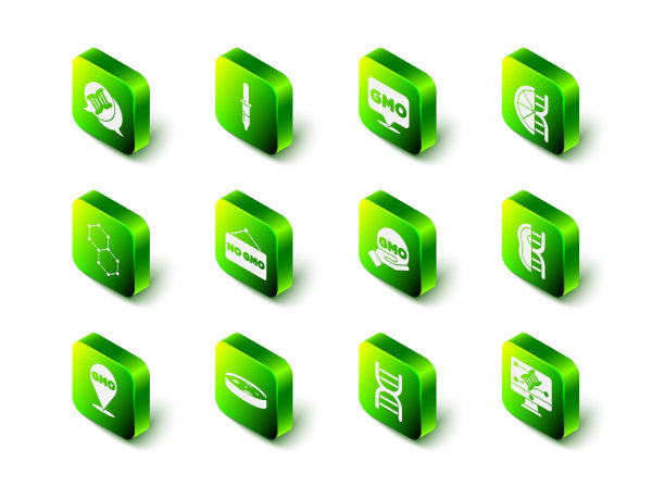 设置移液管，转基因，转基因橙，肉类，工程改造，DNA符号和带细菌图标的培养皿。向量图片下载