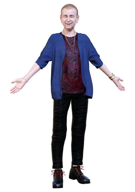 3D插图高级男子在白色图片下载