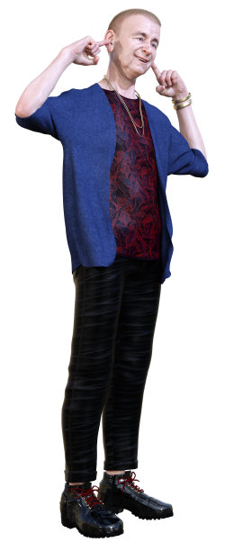 3D插图高级男子在白色图片下载