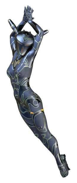 三维插画空间上的超级女人图片下载