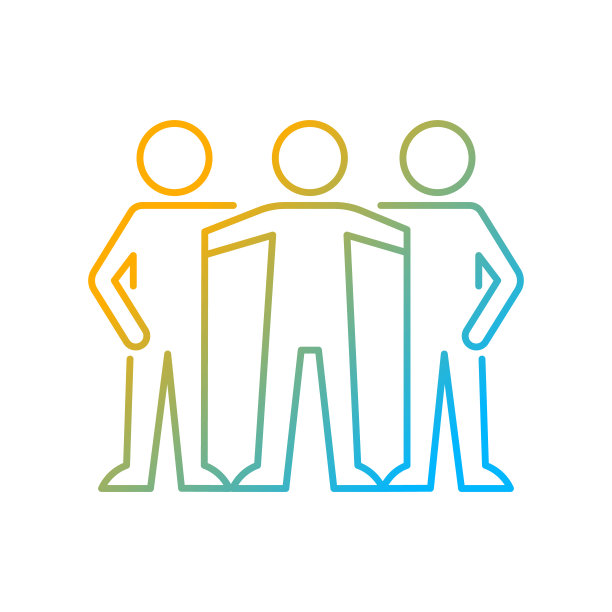 从属动机梯度线性矢量图标图片下载