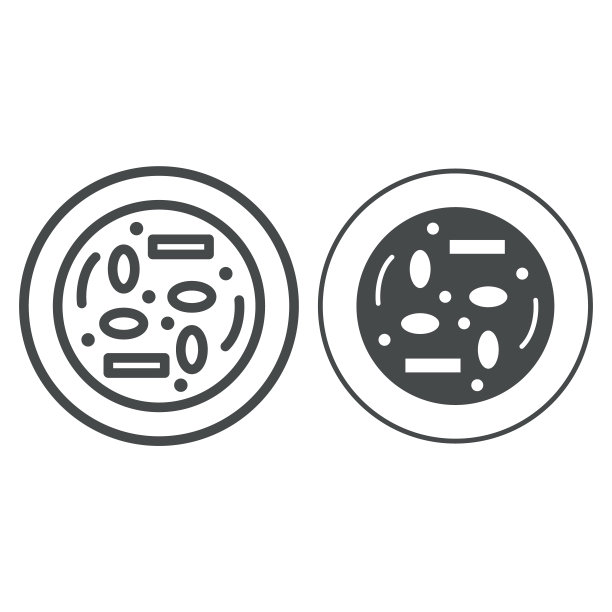 Haemul pajeon线和固体图标，亚洲食品概念，韩国海鲜油炸煎饼矢量标志上的白色背景，轮廓风格图标的移动概念和网页设计。矢量图形。图片下载