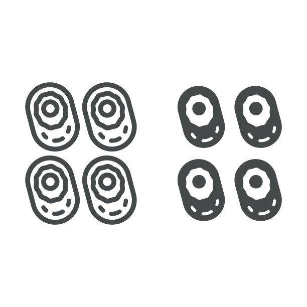 滚蛋板包与鸡蛋线和固体图标，亚洲食品概念，韩国鸡蛋面包矢量标志在白色背景，轮廓风格图标的移动概念和网页设计。矢量图形。图片下载