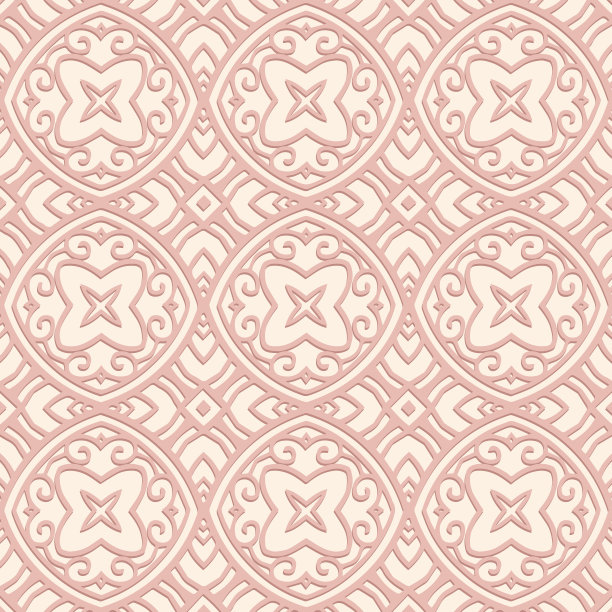 几何体积凸民族3D图案，封面设计。浮雕精致的粉红色背景，阿拉伯式。剪纸效果，独特的花边质感。图片下载