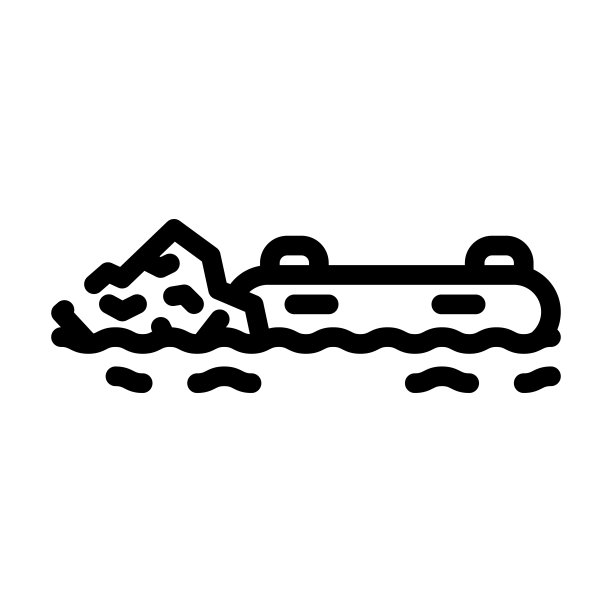 漂流水上运动线条图标矢量插画图片下载