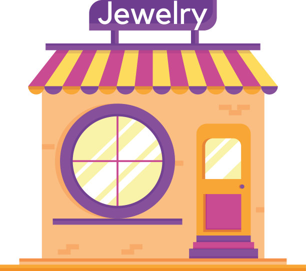 孤立扁平的珠宝店图标图片下载