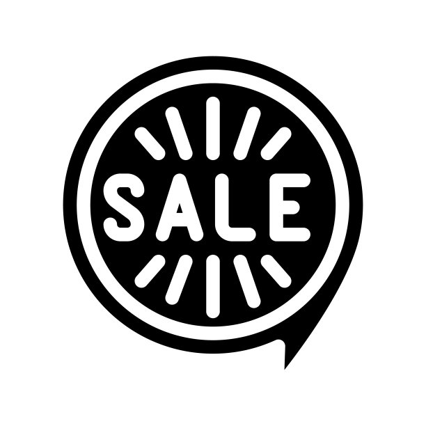 报价销售字形图标矢量插图图片下载