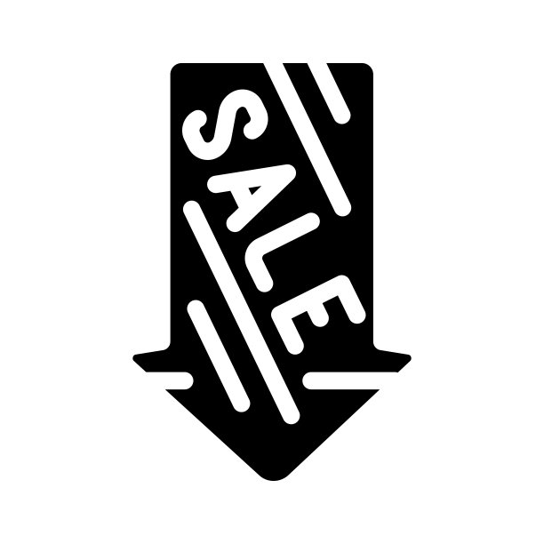 箭头指向促销Glyph图标矢量素材图片下载