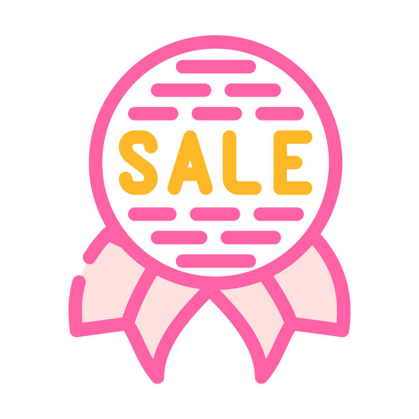 奖牌销售颜色图标矢量插图图片下载