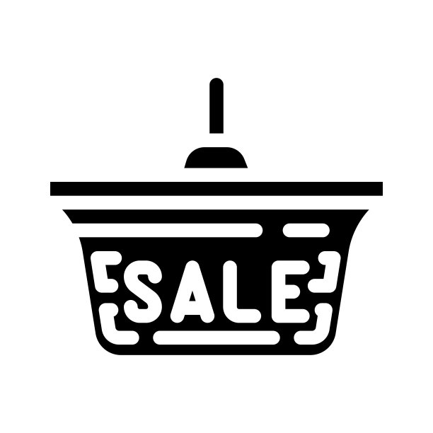 天花灯销售字形图标矢量插图图片下载