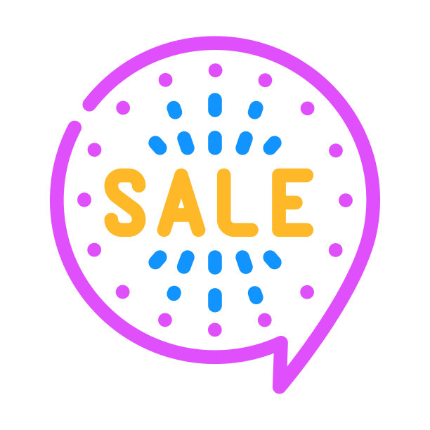 报价销售颜色图标矢量插图图片下载