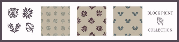 无缝背景印花布收集花图片下载