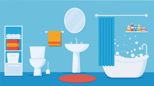 现代化的室内浴室和卫生间图片下载