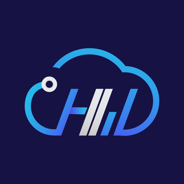 标志或图标云与字母hw在黑暗图片下载