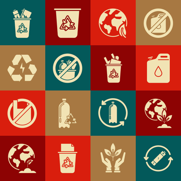 设置电池与回收符号线地球仪图片下载