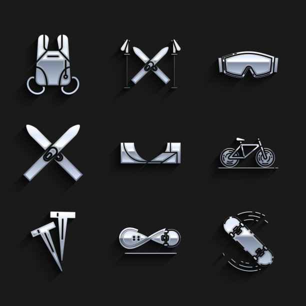 设置滑板公园滑板把戏自行车钉图片下载