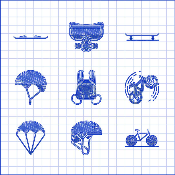 设置降落伞头盔自行车特技滑板图片下载