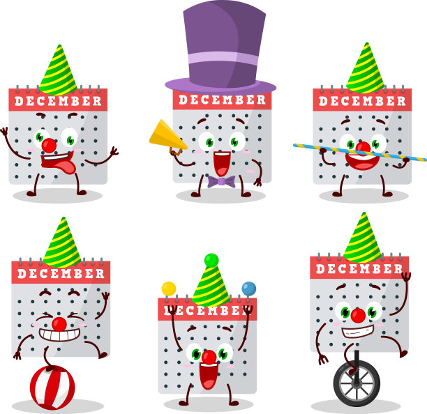 卡通人物十二月日历图片下载