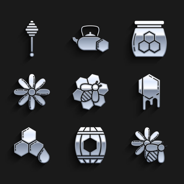 集蜂和蜂房与花木桶图片下载