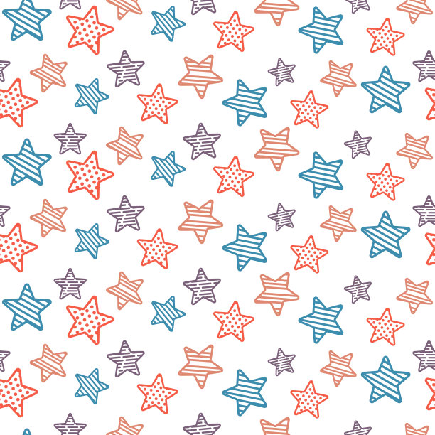 手绘星星无缝图案图片下载