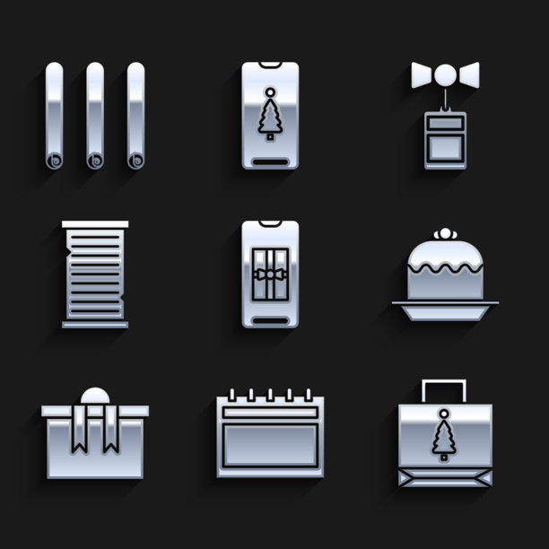 设置智能手机与礼品盒日历圣诞节图片下载