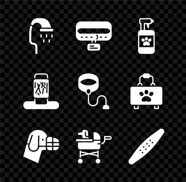 设置宠物淋浴项圈与姓名标签洗头狗图片下载