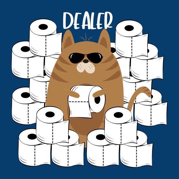 经销商-有趣的文本与酷猫和卫生纸图片下载