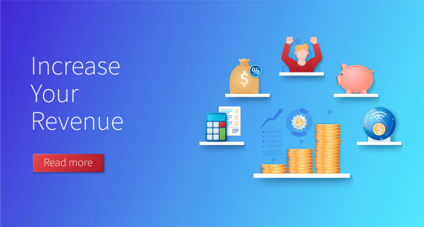 增加你的收入旗帜堆栈硬币袋图片下载