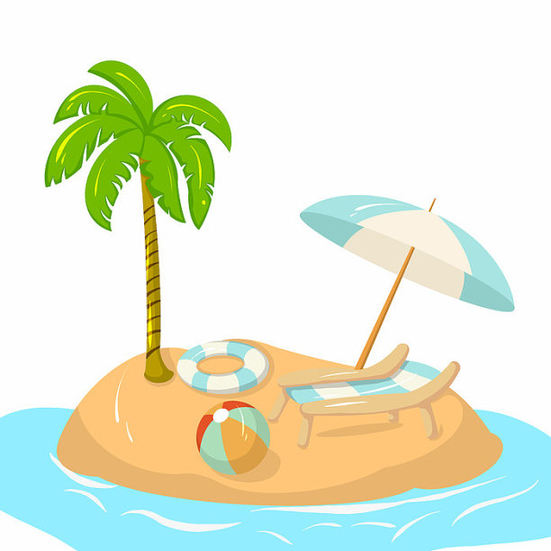 原创元素夏至沙滩躺椅图片下载