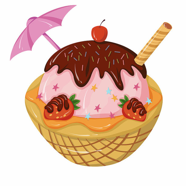 原创元素夏至粉色甜筒冰淇淋图片下载