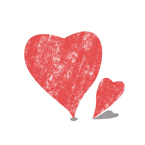 手绘卡通红色爱心图片下载