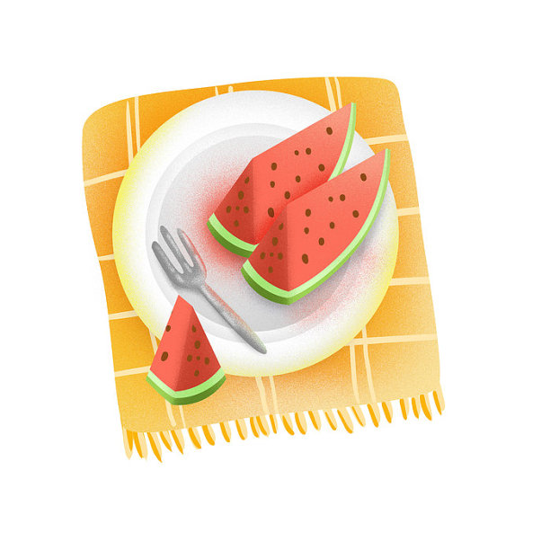 橘色夏日切块装盘西瓜图片下载